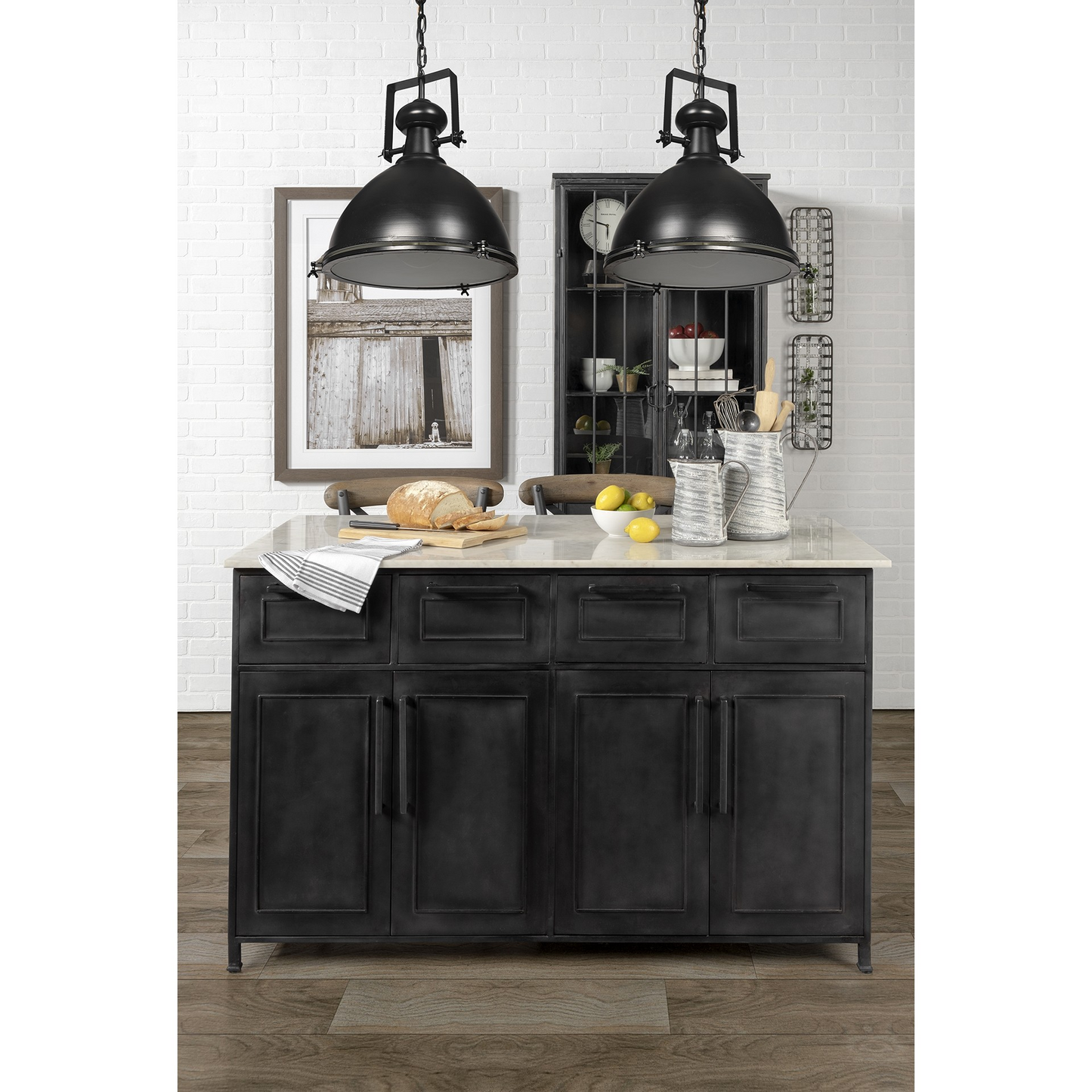 "Industrial Black Metal Hanging Pendant Light"