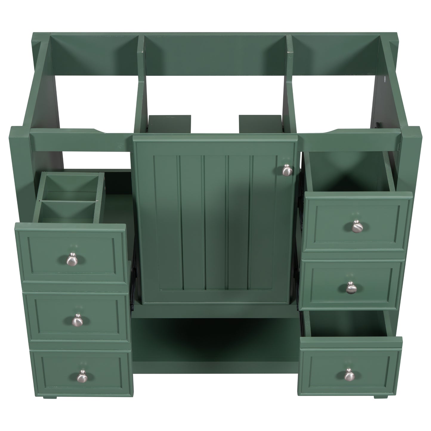 36" Bathroom Vanity, Cabinet Base Only, Three Drawers, Green
