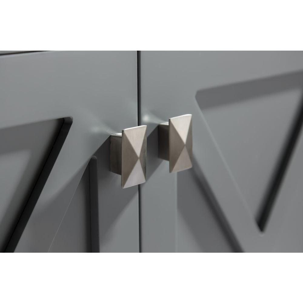 Wimbledon - 60 - Grey Cabinet + Matte White VIVA Stone Solid Surface Countertop