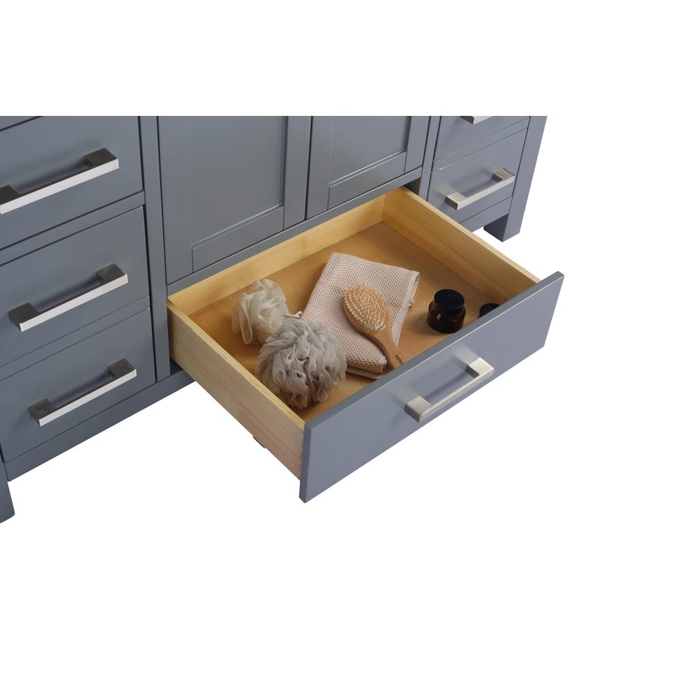 Wilson 48 - Grey Cabinet + Matte White VIVA Stone Solid Surface Countertop