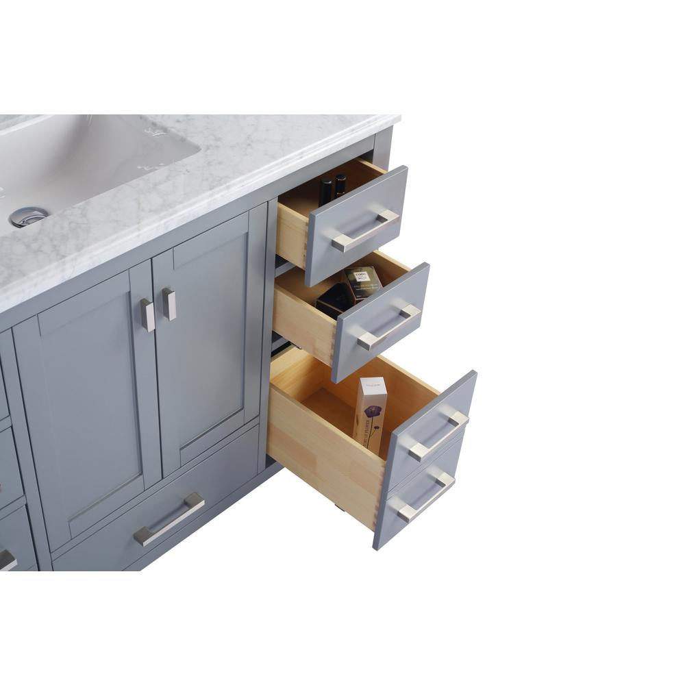 Wilson 48 - Grey Cabinet + Matte White VIVA Stone Solid Surface Countertop