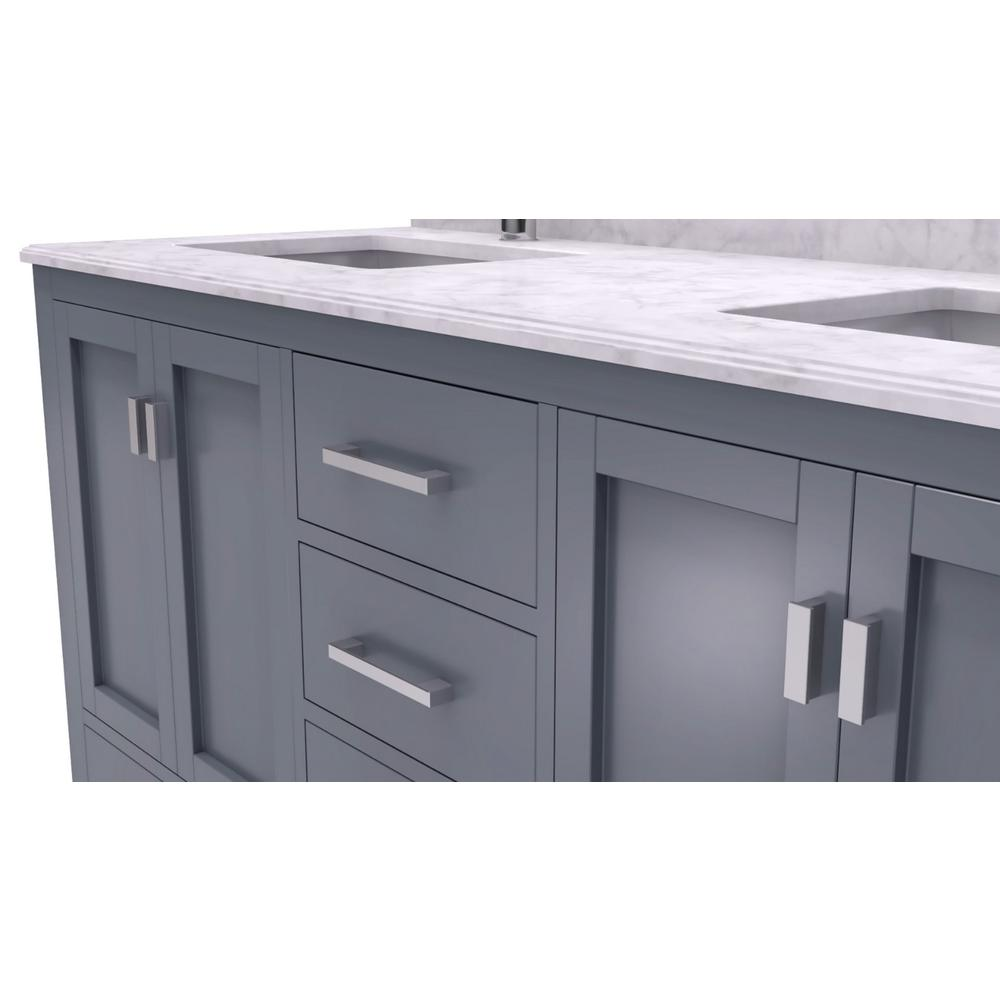Wilson 60 - Grey Cabinet + White Carrara Marble Countertop