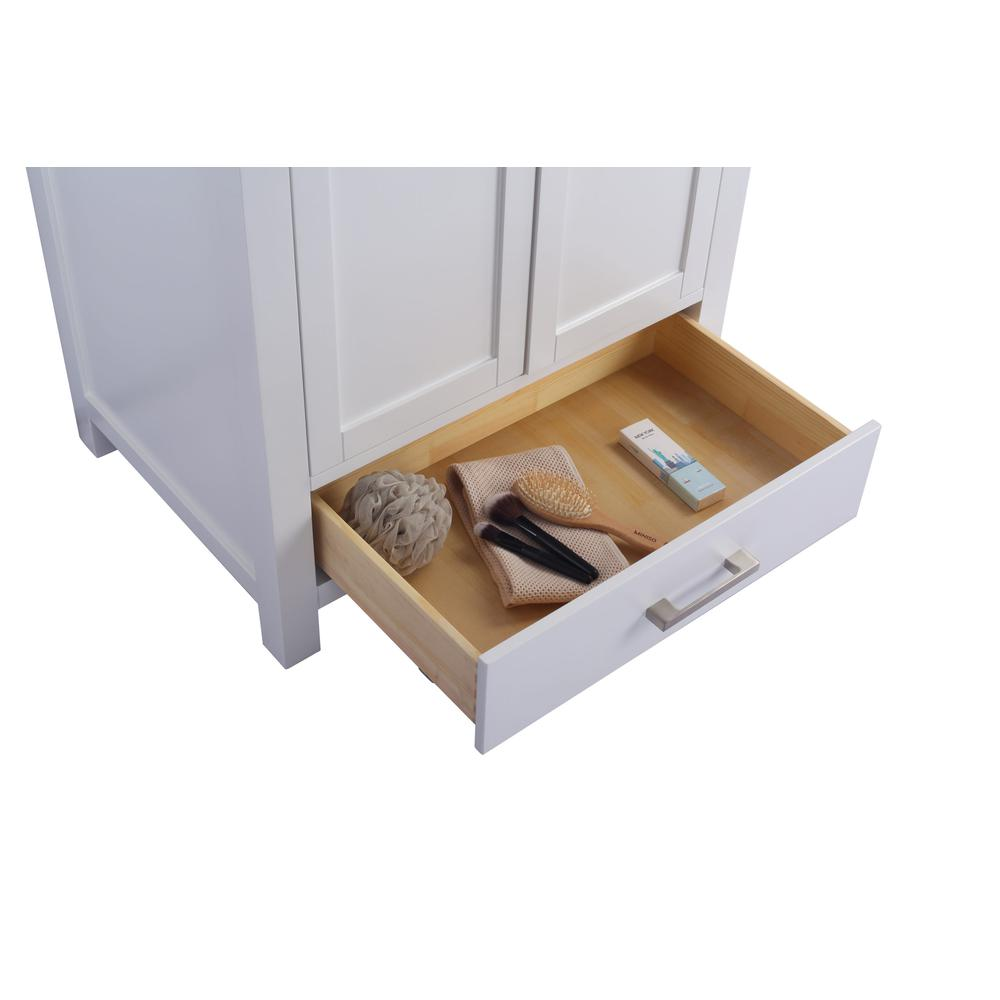 Wilson 30 - White Cabinet + Black Wood Marble Countertop