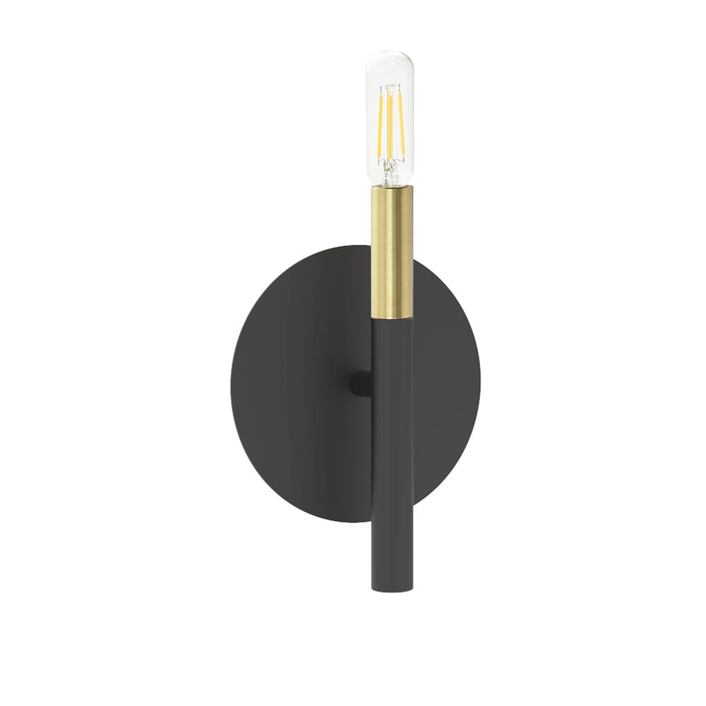 1 Light Incandescent Wall Sconce Matte Black