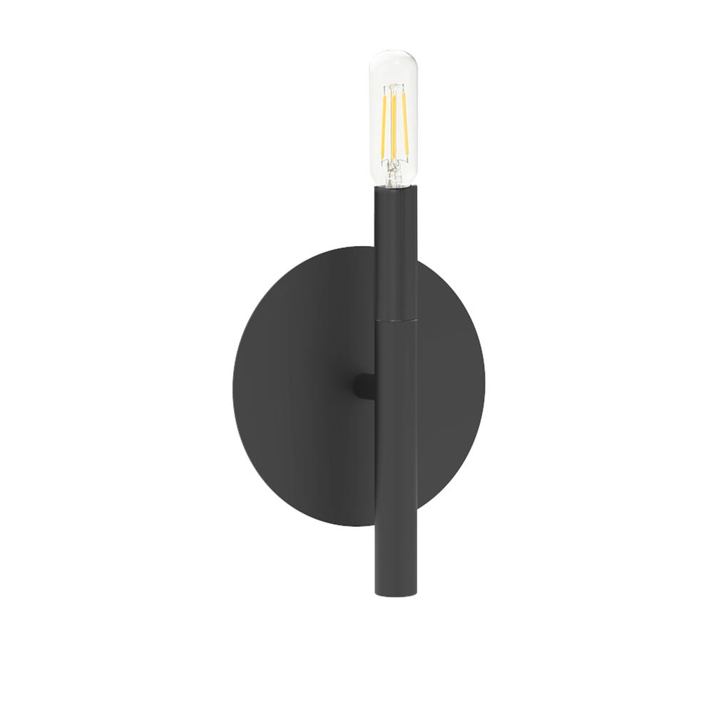 1 Light Incandescent Wall Sconce Matte Black