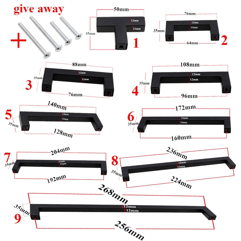 Modern Black Cabinet Pulls