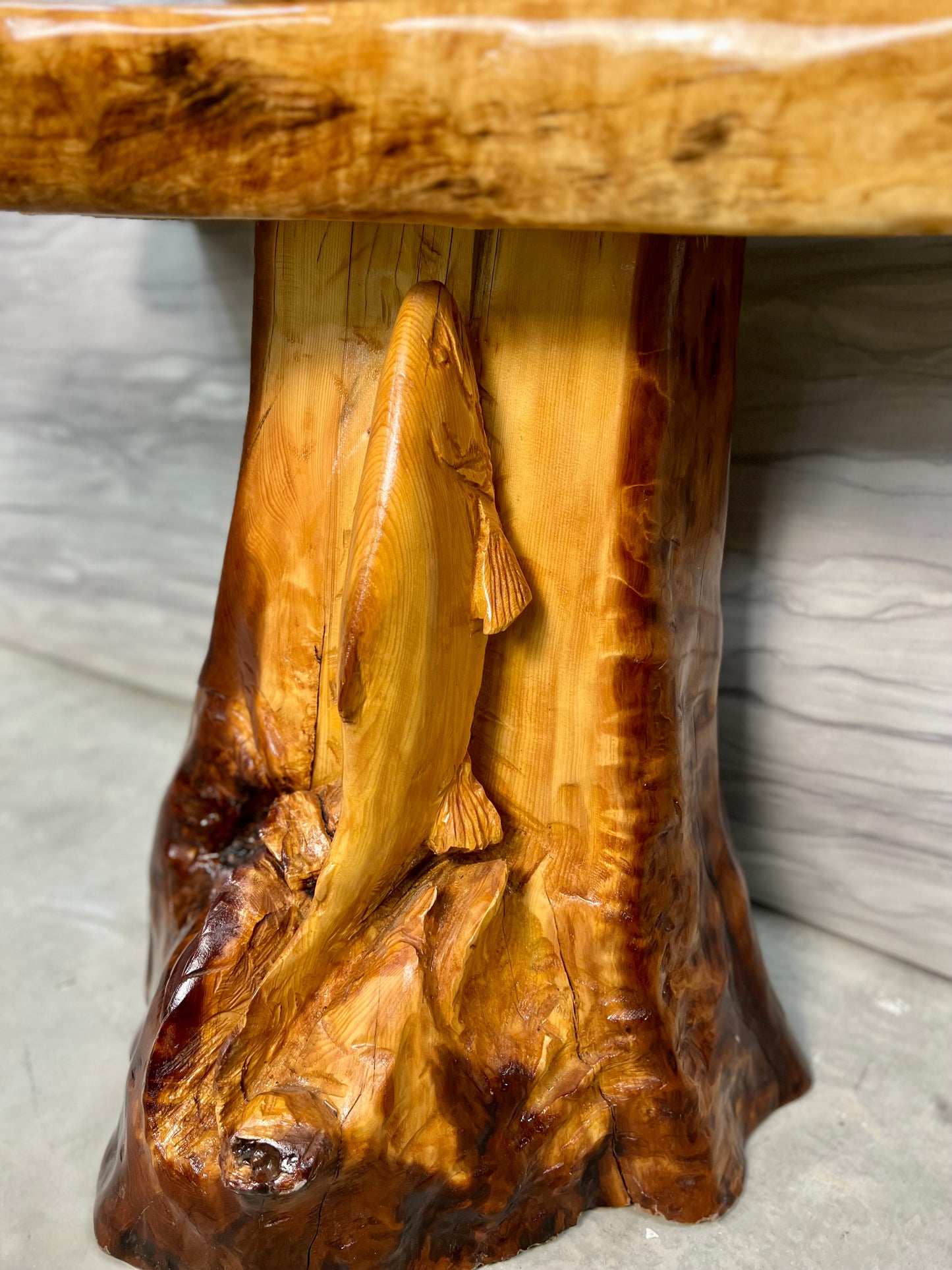 Alaskan Birch Burl Pedestal Vanity with Sink
