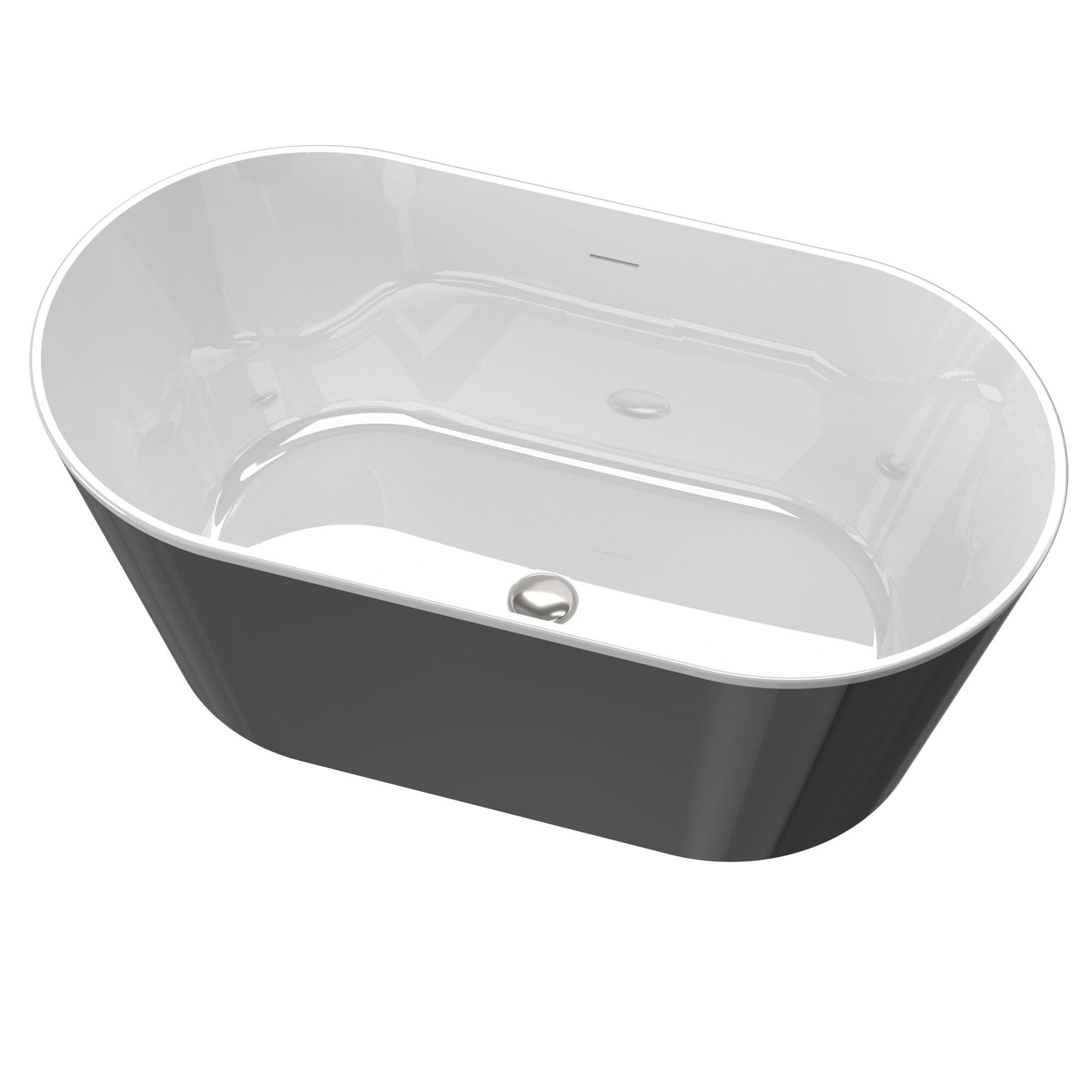 Acrylic Freestanding Soaking Bathtub in Black