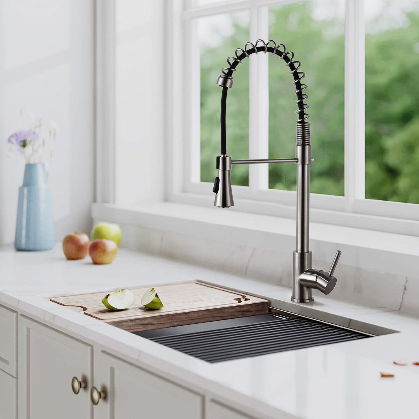 Single Handle Spring High Arc Kitchen Faucet