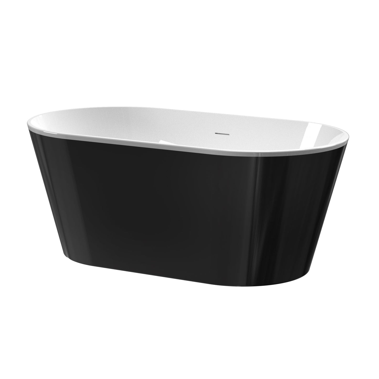 Acrylic Freestanding Soaking Bathtub in Black