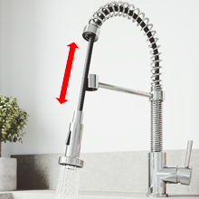 Commercial Single Handle Pull Down Sprayer Kitchen Faucet