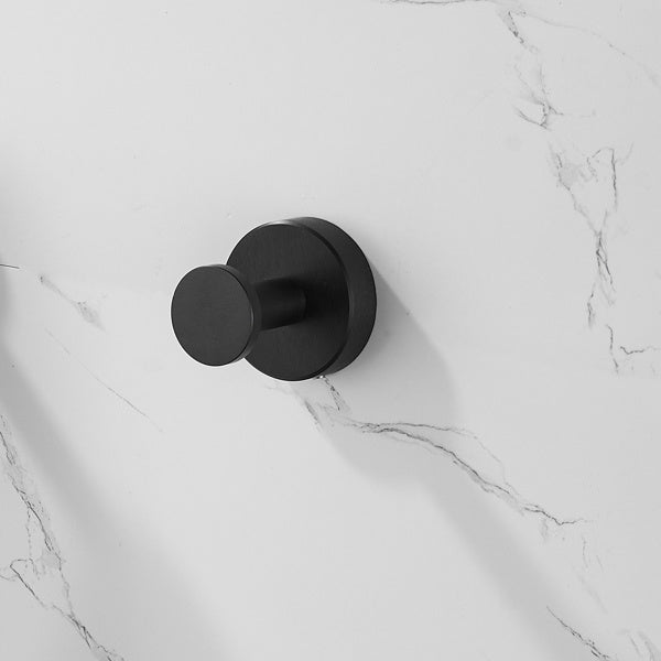 Round Base - Matte Black Towel Hook; 2 Pack; for Entry Shoe Cabinet; Wardrobe Bathroom Bedroom Furniture Hardware