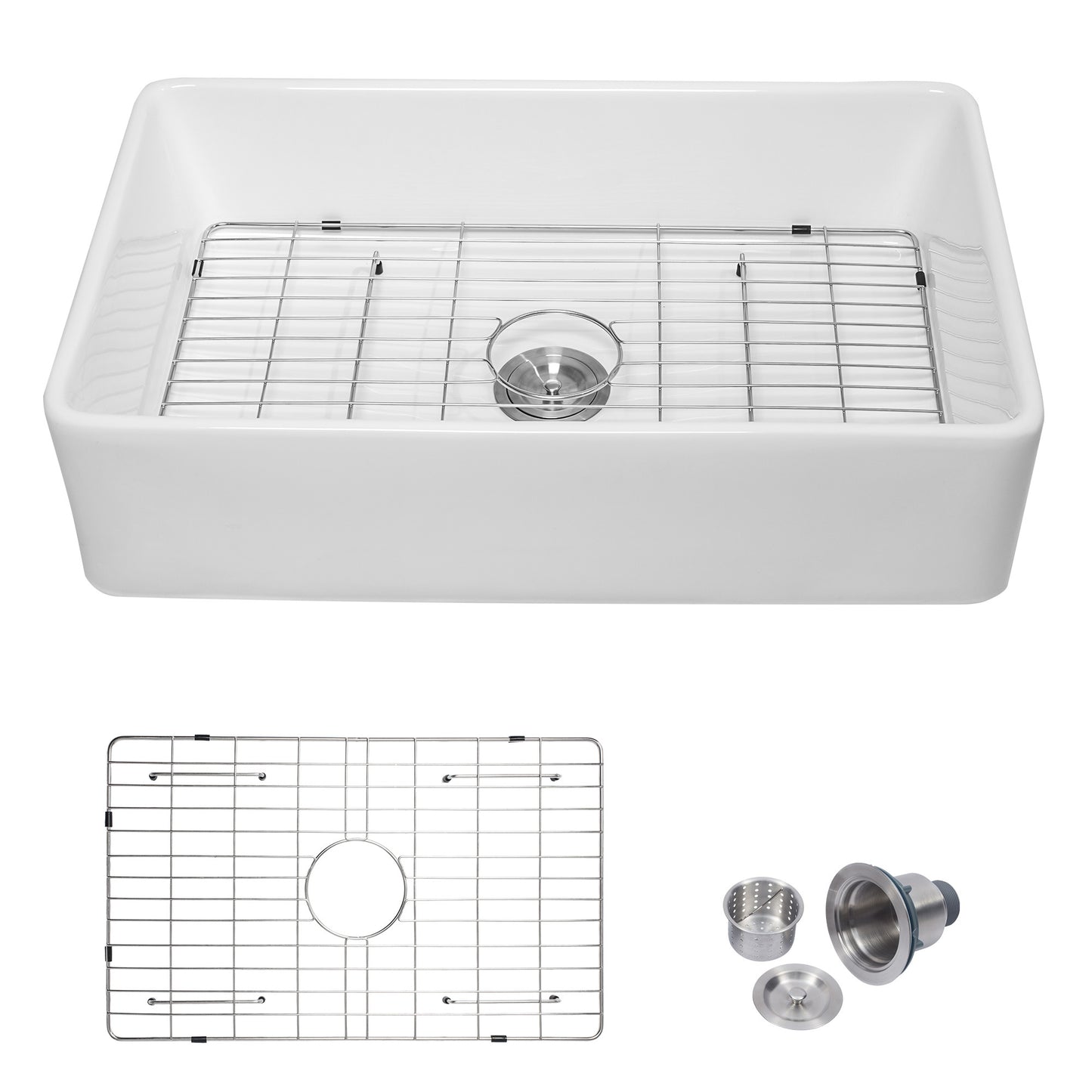 Farmhouse Kitchen Sink White Fireclay Apron Front Sink