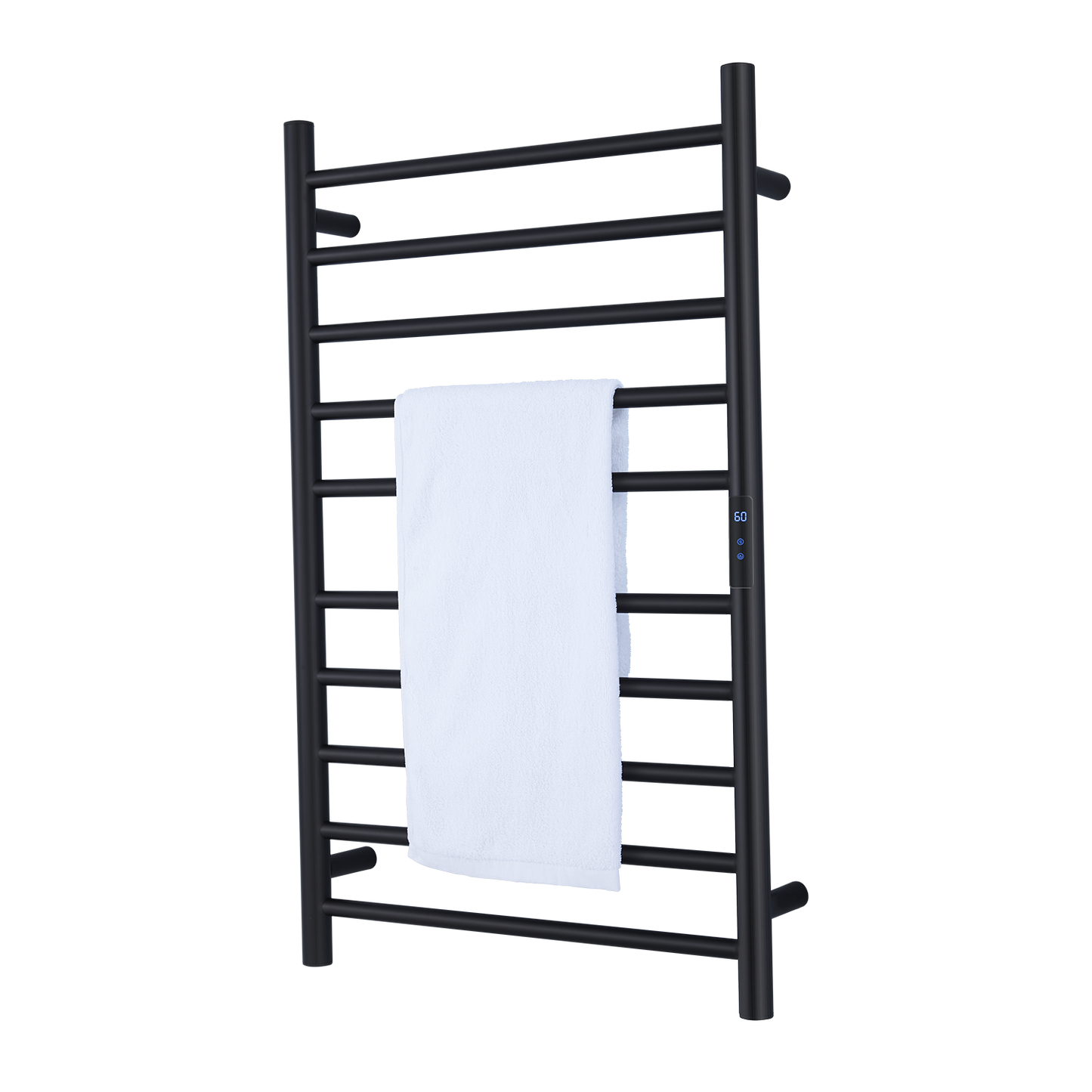 Heated Towel Rack, Wall Mounted Electric Towel Warmer for Bathroom with Built-in Timer and LED Indicator, Plug in or Hardwired