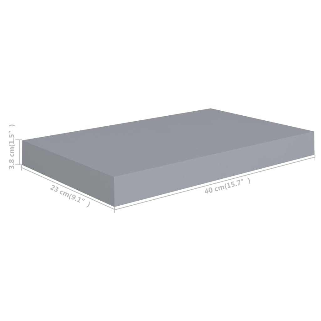 Floating Wall Shelves 2 pcs Gray 15.7"x9.1"x1.5"