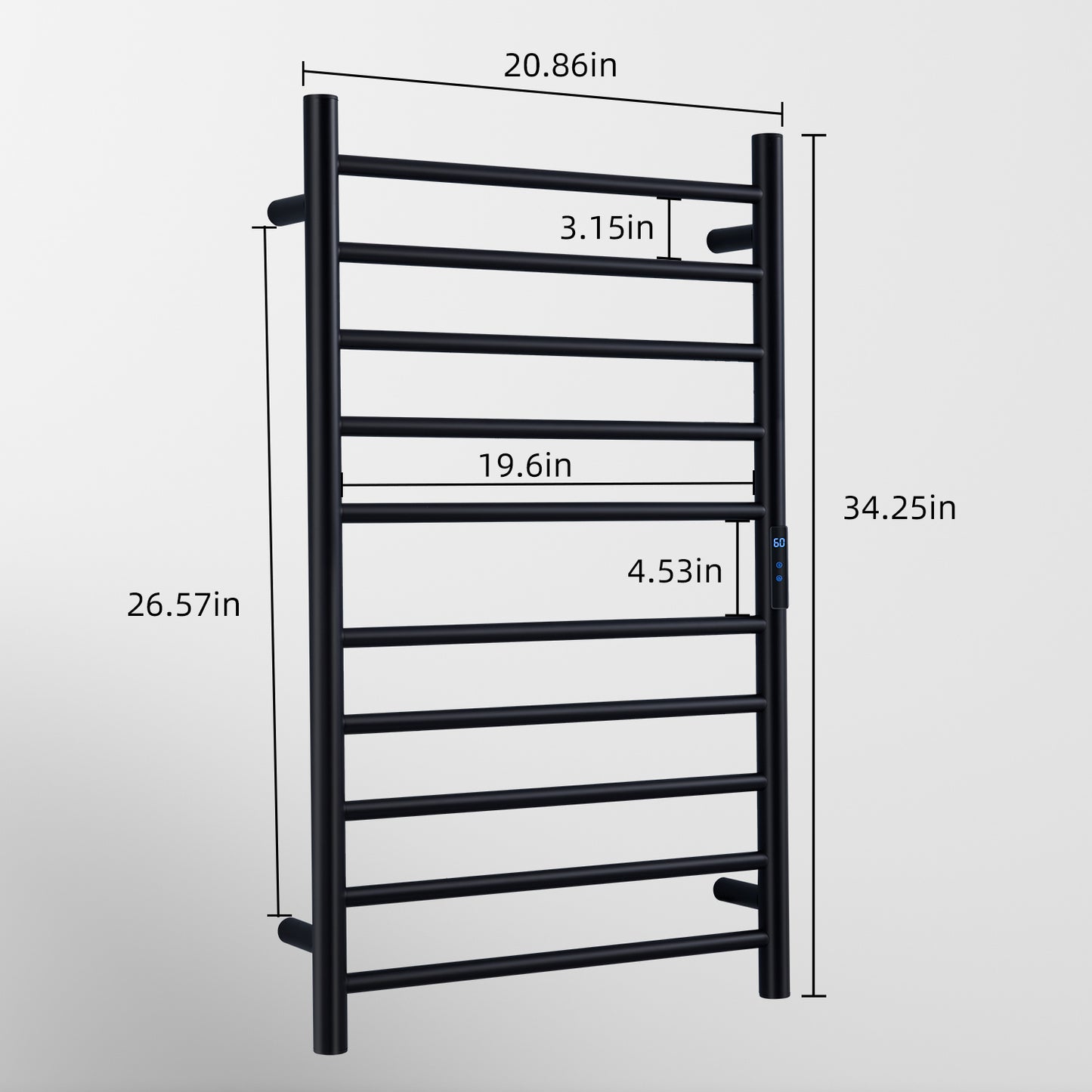 Heated Towel Rack, Wall Mounted Electric Towel Warmer for Bathroom with Built-in Timer and LED Indicator, Plug in or Hardwired