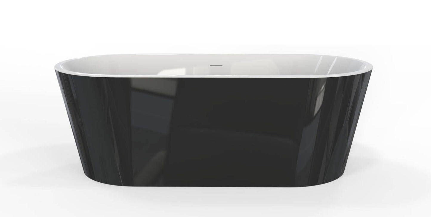 Acrylic Freestanding Soaking Bathtub in Black