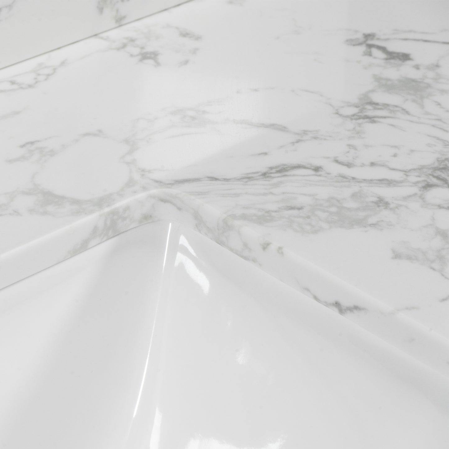 31inch bathroom vanity top stone carrara white new style tops with rectangle undermount ceramic sink and back splash with 3 faucet hole for bathrom cabinet