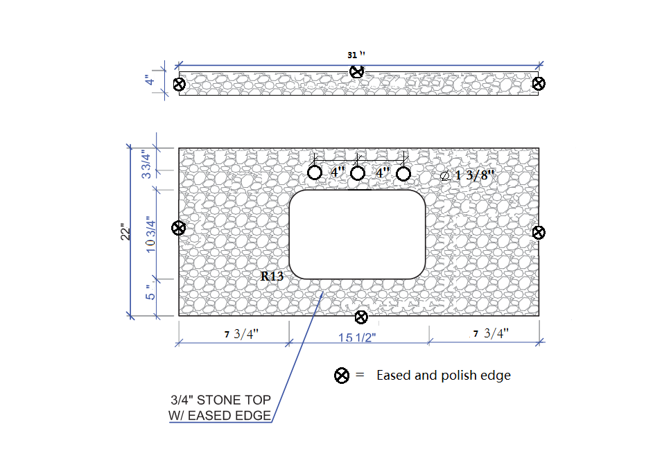 31inch bathroom vanity top stone carrara white new style tops with rectangle undermount ceramic sink and back splash with 3 faucet hole for bathrom cabinet