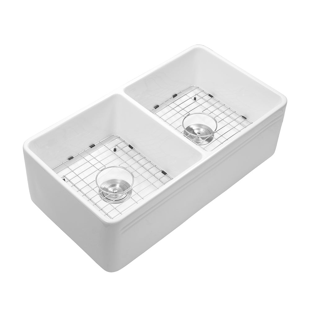 Farmhouse Kitchen Sink White Fireclay Apron Front Sink