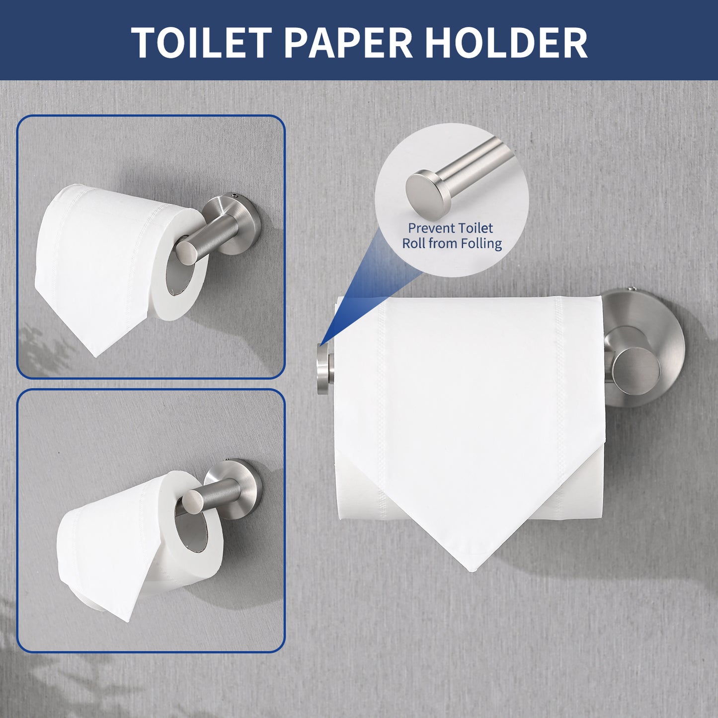 Brushed Nickel Bathroom Towel and Hardware Set 4 Pieces