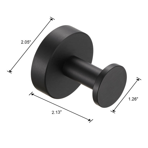 Round Base - Matte Black Towel Hook; 2 Pack; for Entry Shoe Cabinet; Wardrobe Bathroom Bedroom Furniture Hardware
