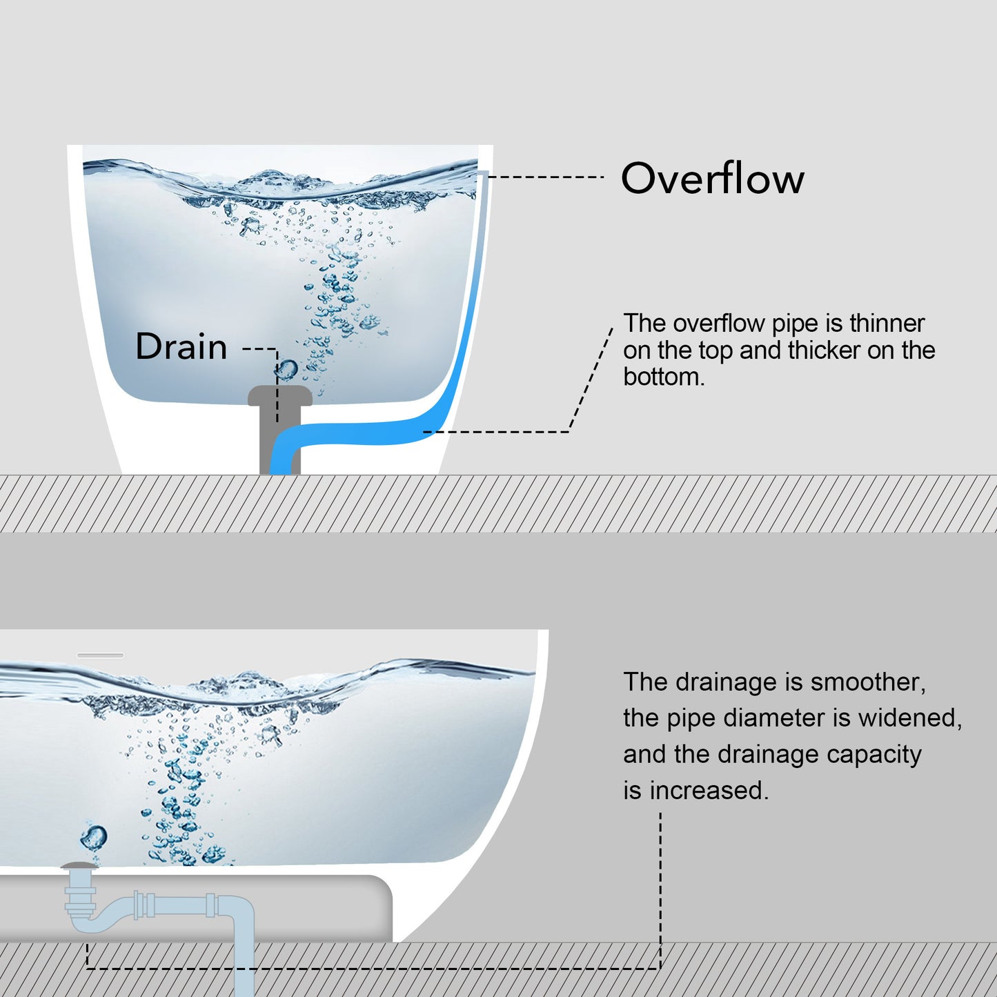 63" Flatbottom Freestanding Solid Surface Resin Stone Bathtub Soaking Tub In Soft Matte White