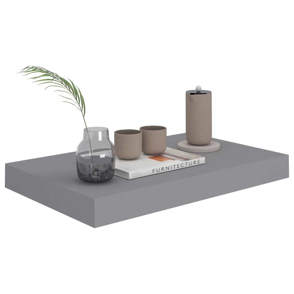 Floating Wall Shelves 2 pcs Gray 15.7"x9.1"x1.5"