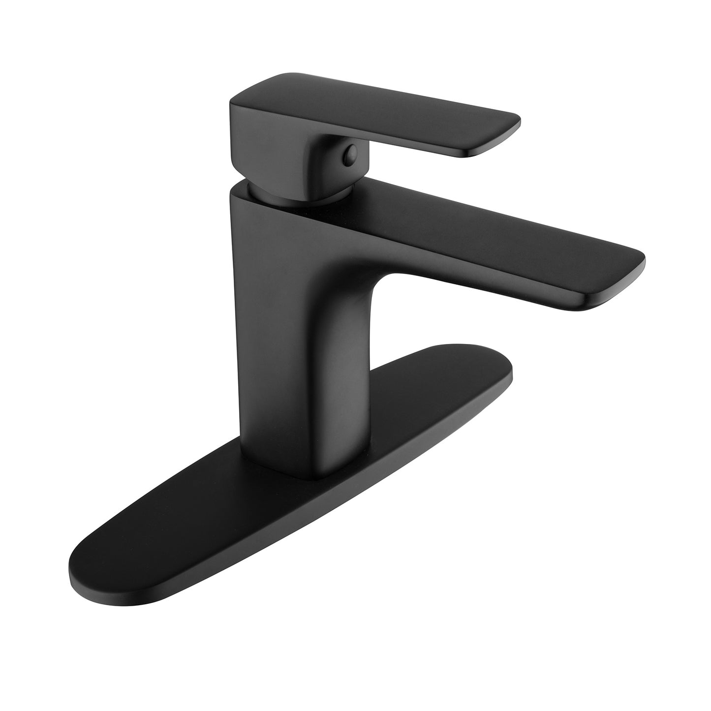 Black Bathroom Faucet Single Handle Bathroom Sink Faucet with Deck Plate RBF65012MBP