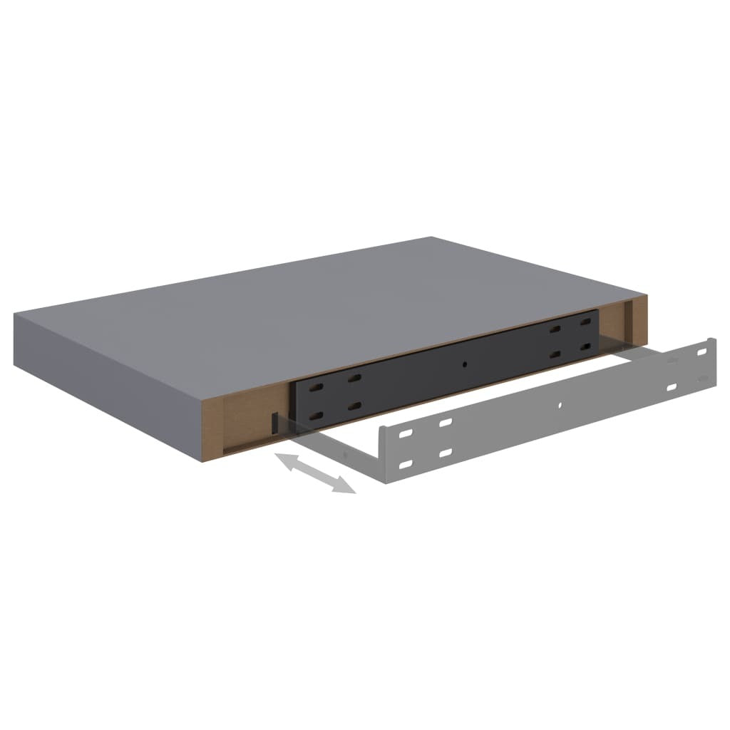 Floating Wall Shelves 2 pcs Gray 15.7"x9.1"x1.5"