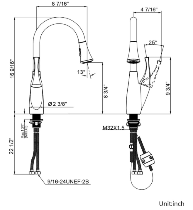Lordear Single Handle Kitchen Faucet Single Hole Kitchen Sink Faucet