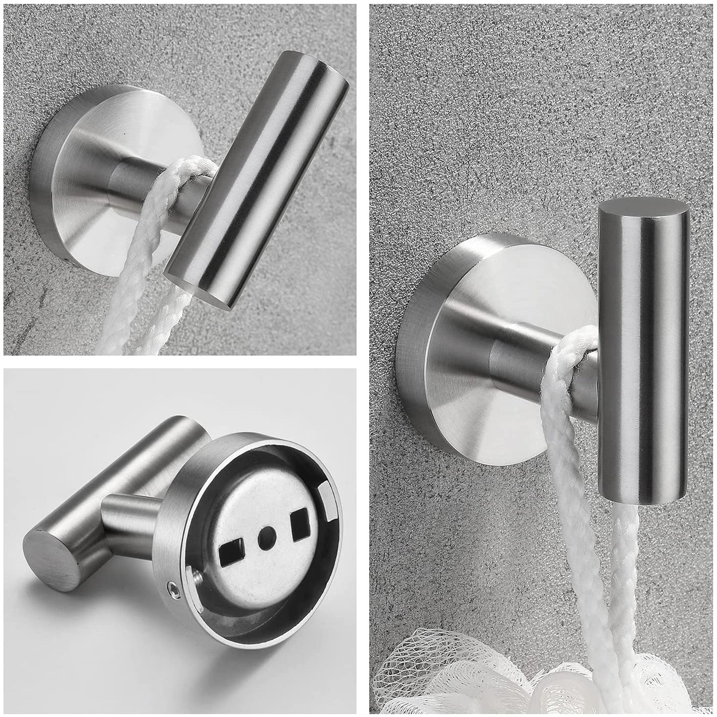 3-Piece Bathroom Hardware Set with Toilet Paper Holder, Towel Ring, Adjustable Towel Bar