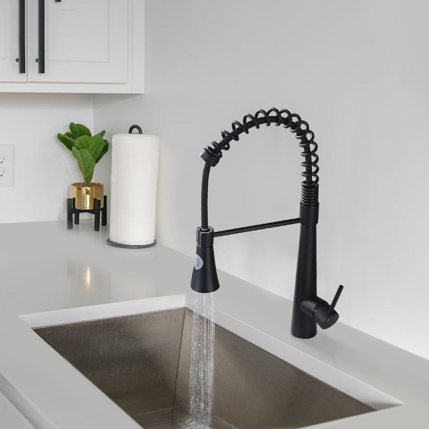 Kitchen Faucet with Pull Down Sprayer Matte Black