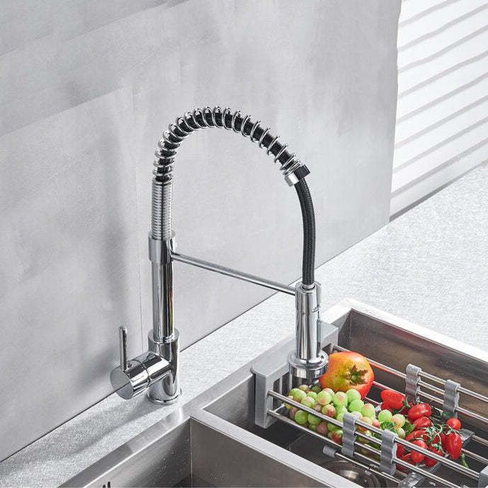 Commercial Single Handle Pull Down Sprayer Kitchen Faucet