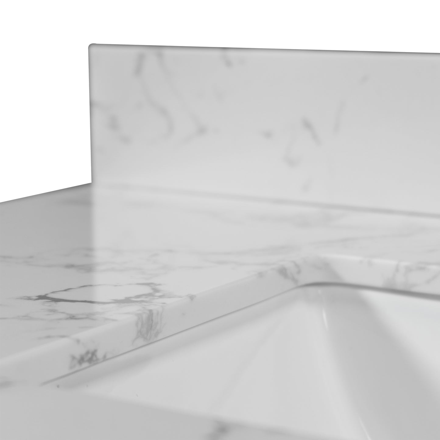 31inch bathroom vanity top stone carrara white new style tops with rectangle undermount ceramic sink and back splash with 3 faucet hole for bathrom cabinet