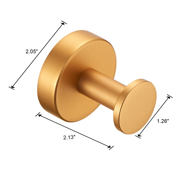 Round Base Wall Hanging Towel Hook with Screws- Brushed Gold Coat Hook; 2 Pack; for Entry Shoe Cabinet; Wardrobe Bathroom Bedroom Furniture Hardware