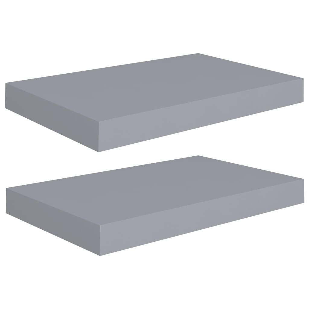 Floating Wall Shelves 2 pcs Gray 15.7"x9.1"x1.5"