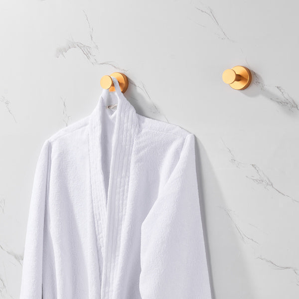 Round Base Wall Hanging Towel Hook with Screws- Brushed Gold Coat Hook; 2 Pack; for Entry Shoe Cabinet; Wardrobe Bathroom Bedroom Furniture Hardware