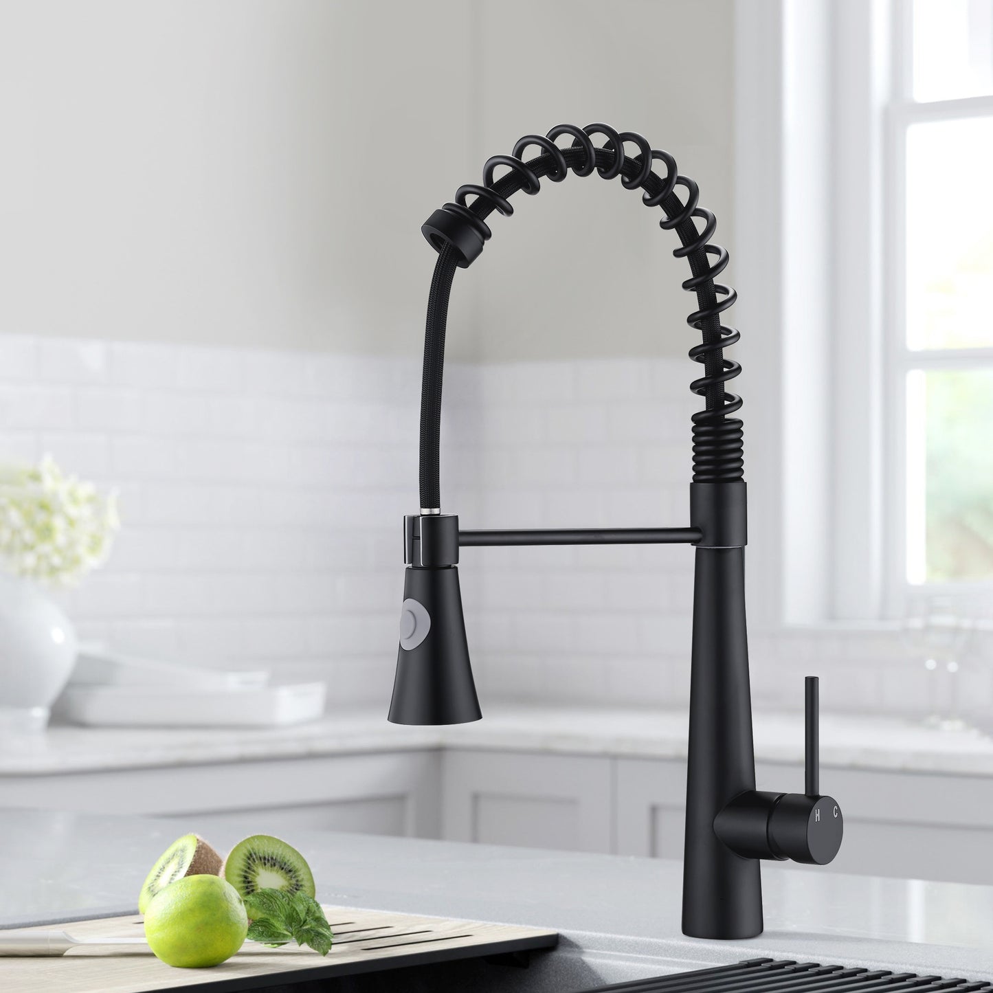 Kitchen Faucet with Pull Down Sprayer Matte Black