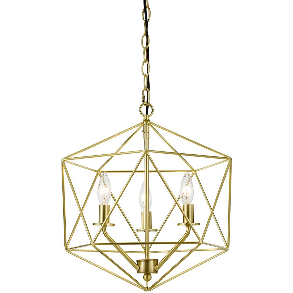 Bellini Chandelier, 3-60W Edison Bulb, 16"Wx15.75"H, Hardwire or Plug