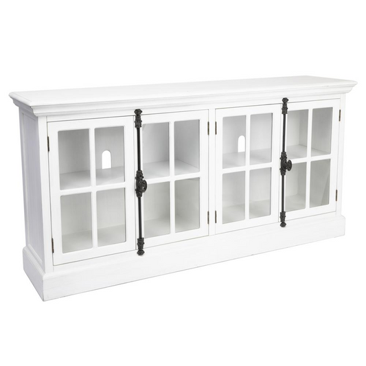 Crestview Collection Coventry White Oak Finish 4 Door Media Console Furniture