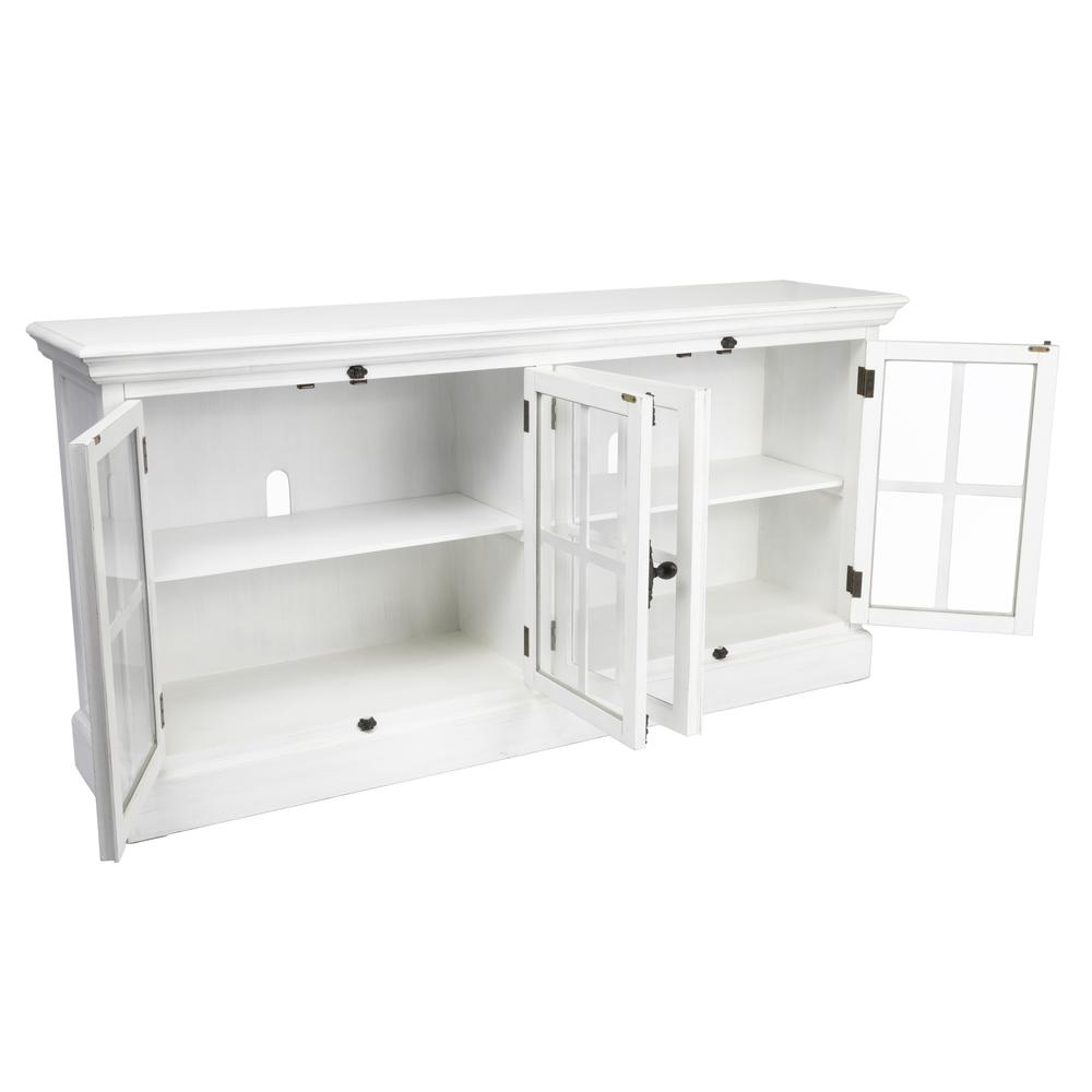 Crestview Collection Coventry White Oak Finish 4 Door Media Console Furniture