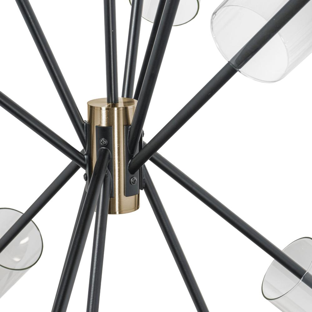 Everly 6 Light Chandelier, Black and Brass