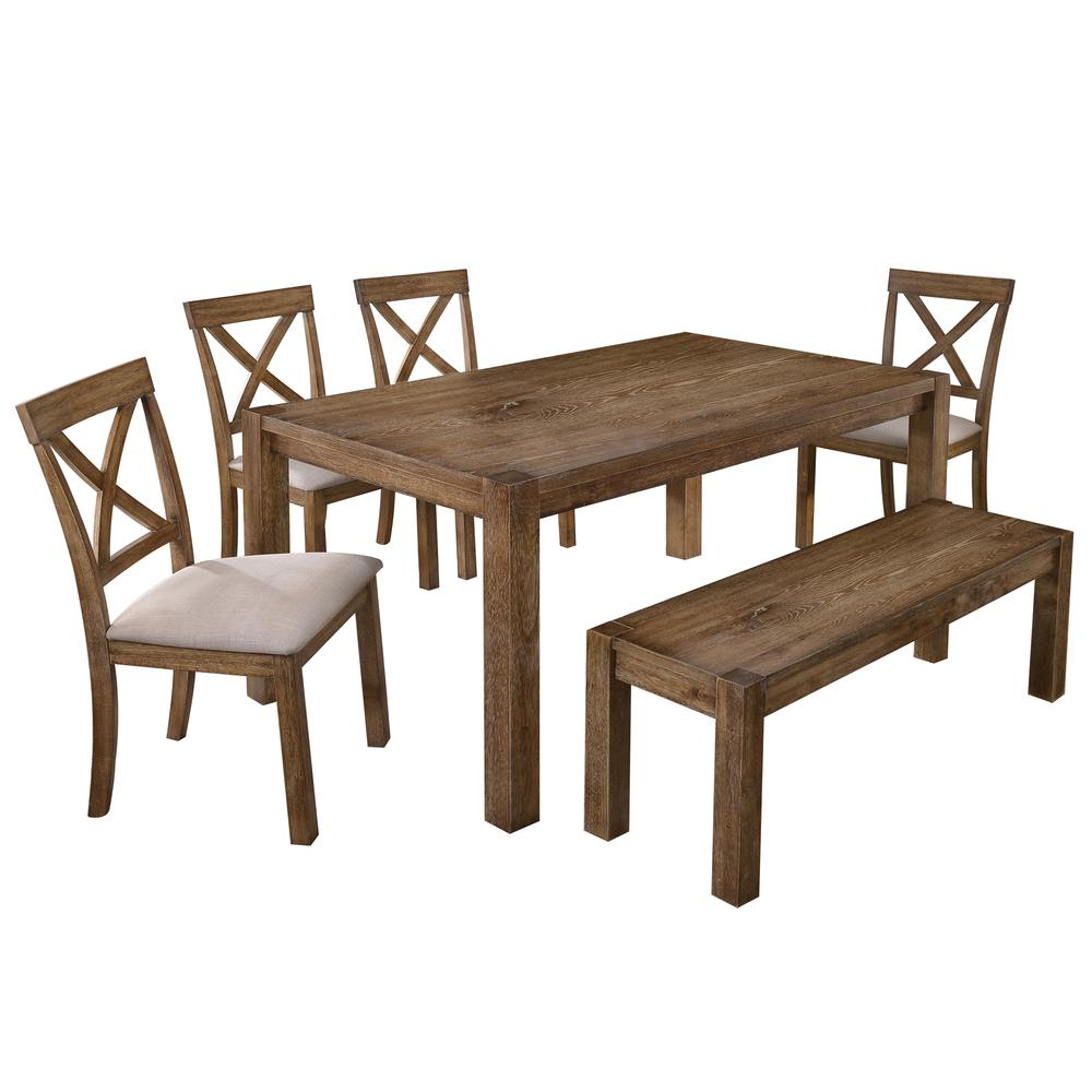 Best Master Furniture Janet 60" Transitional Wood Dining Table in Driftwood