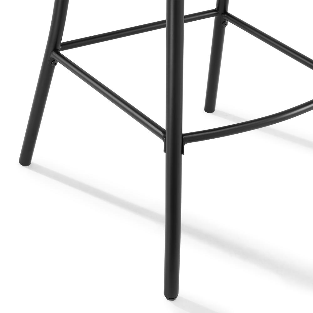 X Back 2Pc Steel Counter Stool Set Matte Black