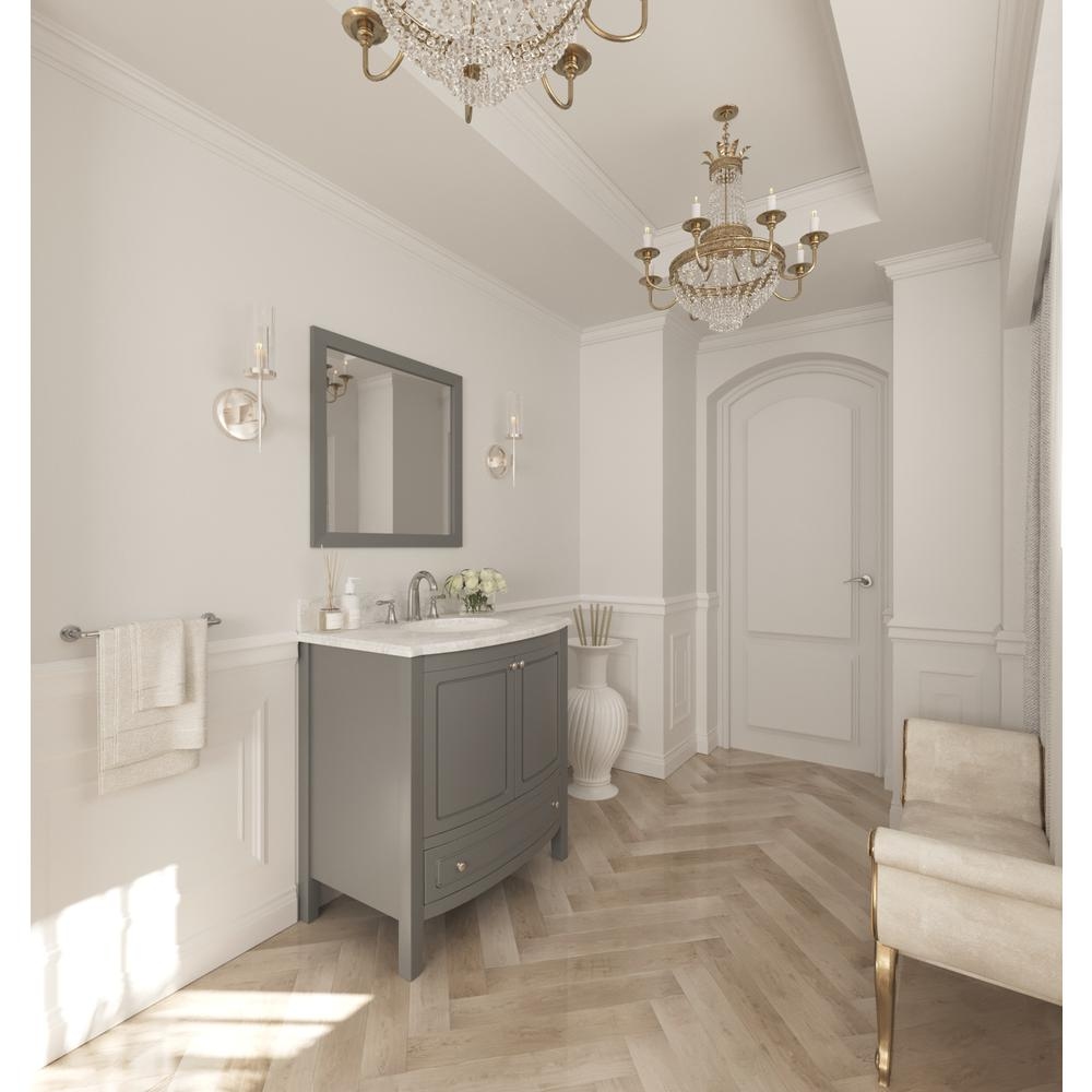Estella 32 - Grey Cabinet + White Carrara Marble Countertop