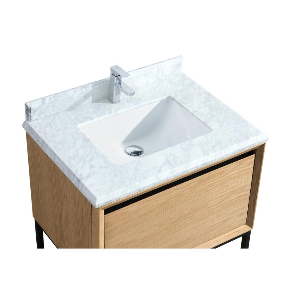 Alto 30 - California White Oak Cabinet + White Carrara Marble Countertop