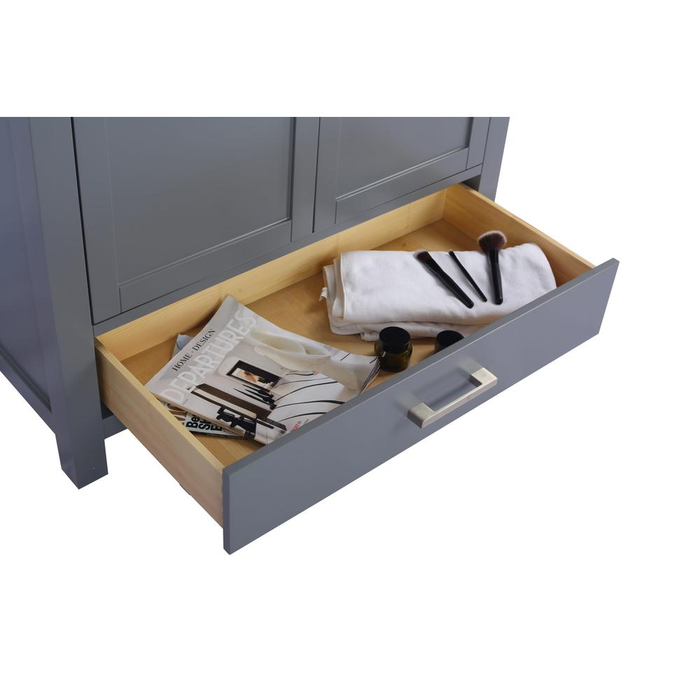 Wilson 36 - Grey Vanity Cabinet + Black Wood Marble Countertop