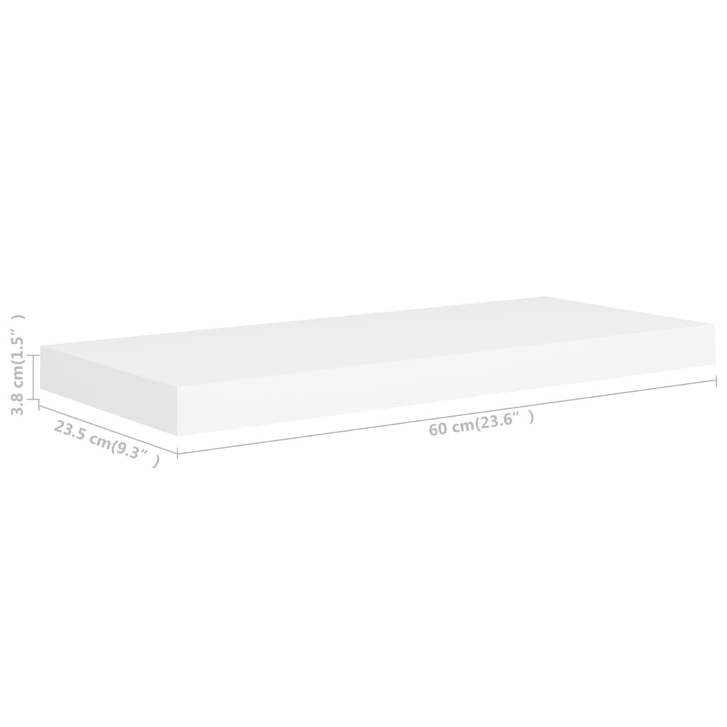 Floating Wall Shelves 2 pcs White 23.6"x9.3"x1.5"