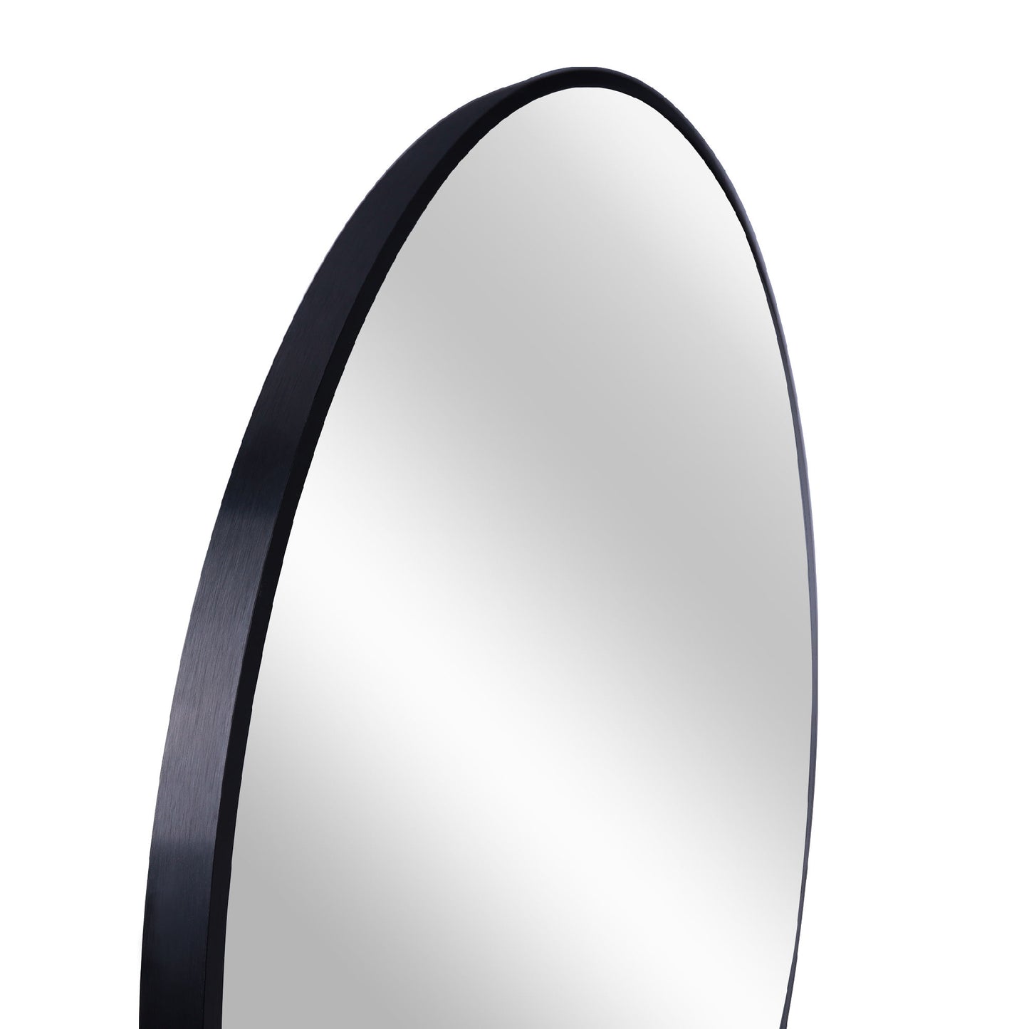 SDKOA Wall Round Mirror 24 Inch with Black Modern Aluminum Alloy Frame, Large Circle Mirror Wall Mounted for Bathroom, Living Room, Entryways